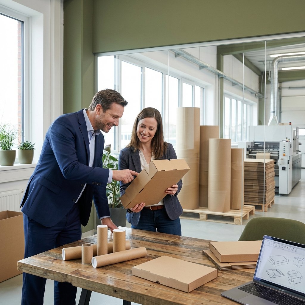 Client meeting about eco-friendly packaging